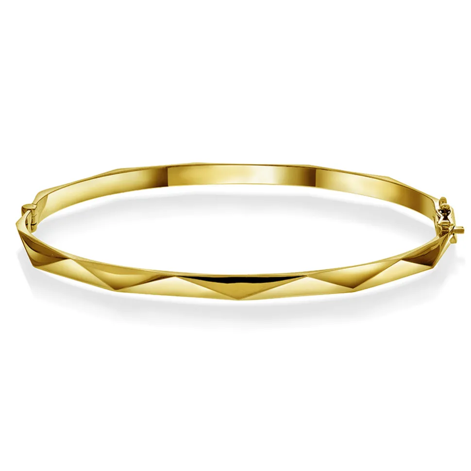 NC Christophersen – Fasettarmring i gult gull