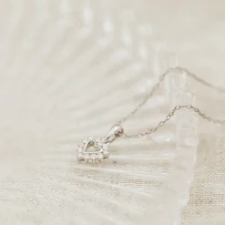 NC Christophersen – Hjerteanheng i hvitt gull med diamanter, 0,12 ct