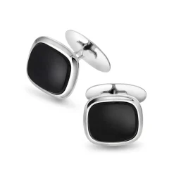 NC Christophersen – Mansjettknapper i hvitt gull med onyx