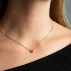 NC Christophersen – Sirkel anheng i gult gull med diamanter – 0,12 ct TW/SI
