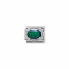 Nomination – Comp. Classic hard stones stainless steel, rich 925 sterling silver setting Green Opal