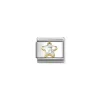 Nomination – COMP, CLASSIC C,Z, FACETED STAR IN STEEL, 750 GOLD (010_WHITE)