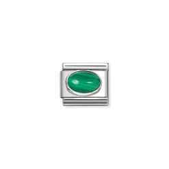 Nomination – Composable Classic HARD STONES steel and 925 sterling silver (48_MALACHITE)