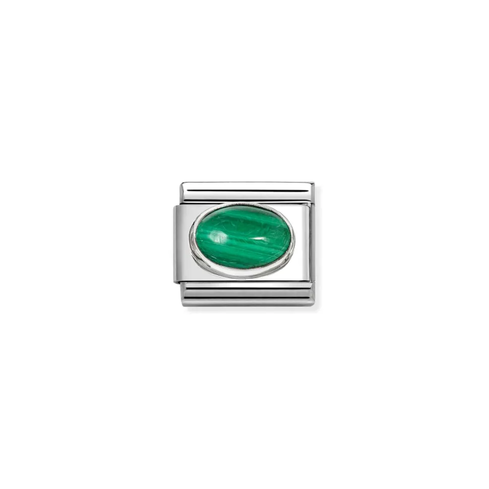 Nomination – Composable Classic HARD STONES steel and 925 sterling silver (48_MALACHITE)