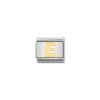 Nomination – COMPOSABLE Classic LETTERS in stainless steel with 18k gold E