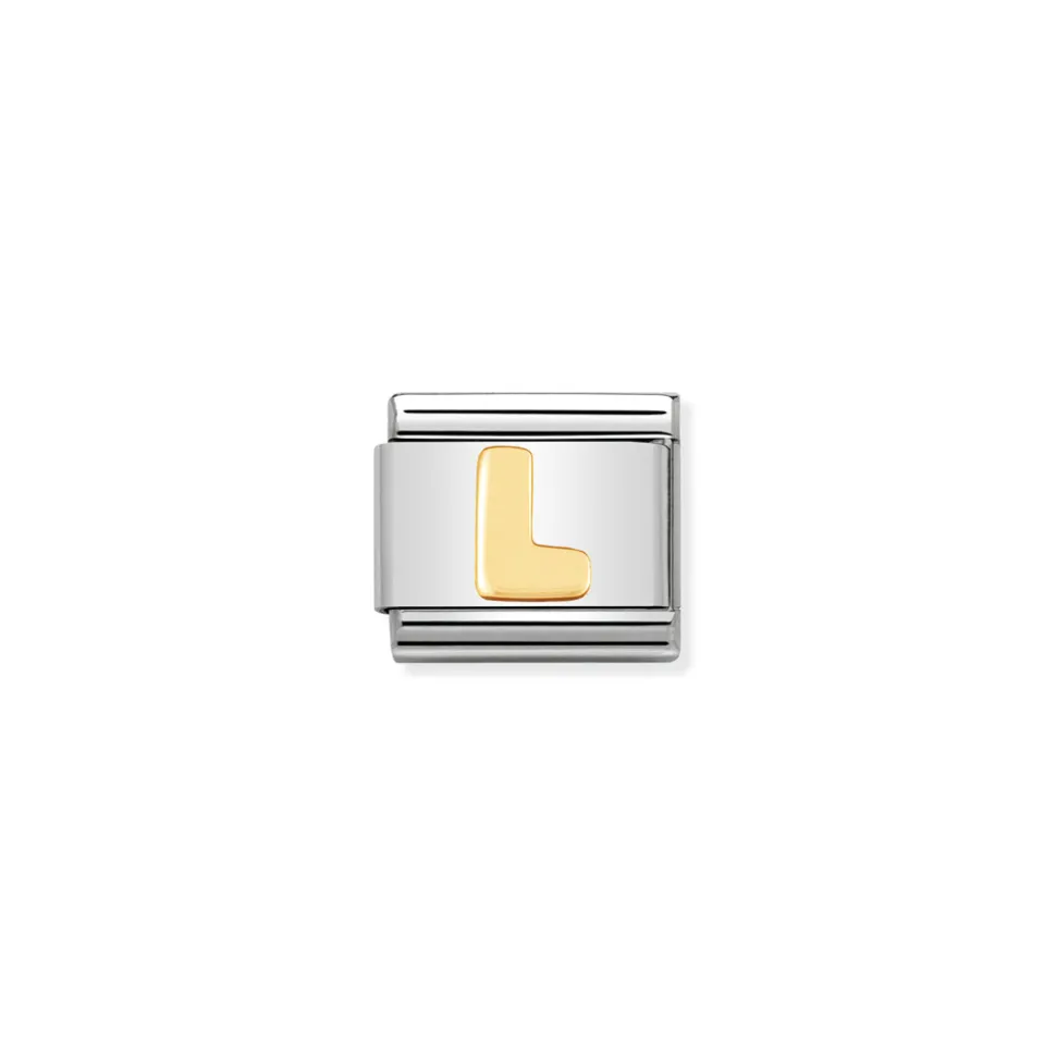 Nomination – COMPOSABLE Classic LETTERS in stainless steel with 18k gold L
