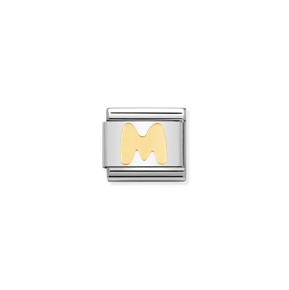 Nomination – COMPOSABLE Classic LETTERS in stainless steel with 18k gold M