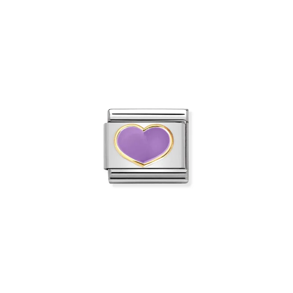 Nomination – COMPOSABLE CLASSIC LOVE 2 STAINLESS STEEL, ENAMEL AND 18K GOLD (22_LILAC HEART)