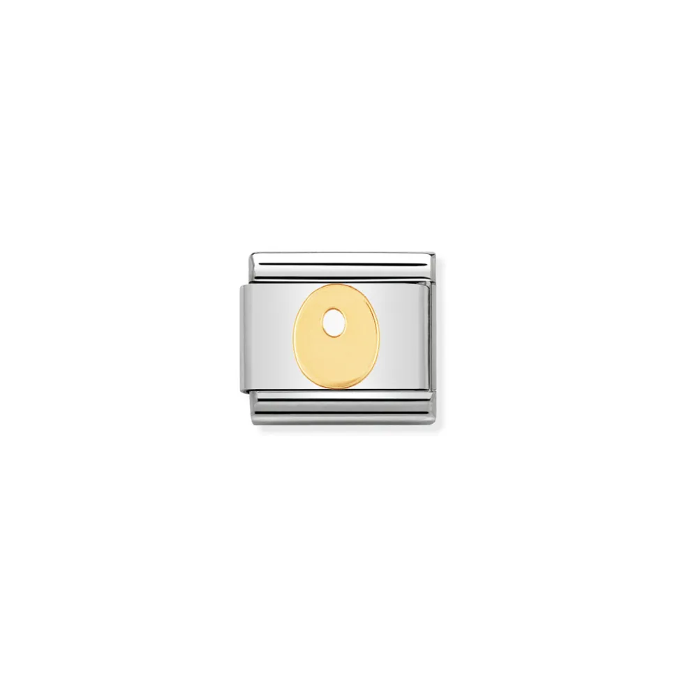 Nomination – COMPOSABLE Classic LETTERS in stainless steel with 18k gold O