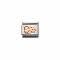 Nomination – Composable Classic Symbols in stainless steel with 9k rose gold and CZ Hand of Fatima
