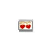 Nomination – COMPOSABLE Classic LOVE in stainless steel with enamel and 18k gold (55_RED hearts cherries)