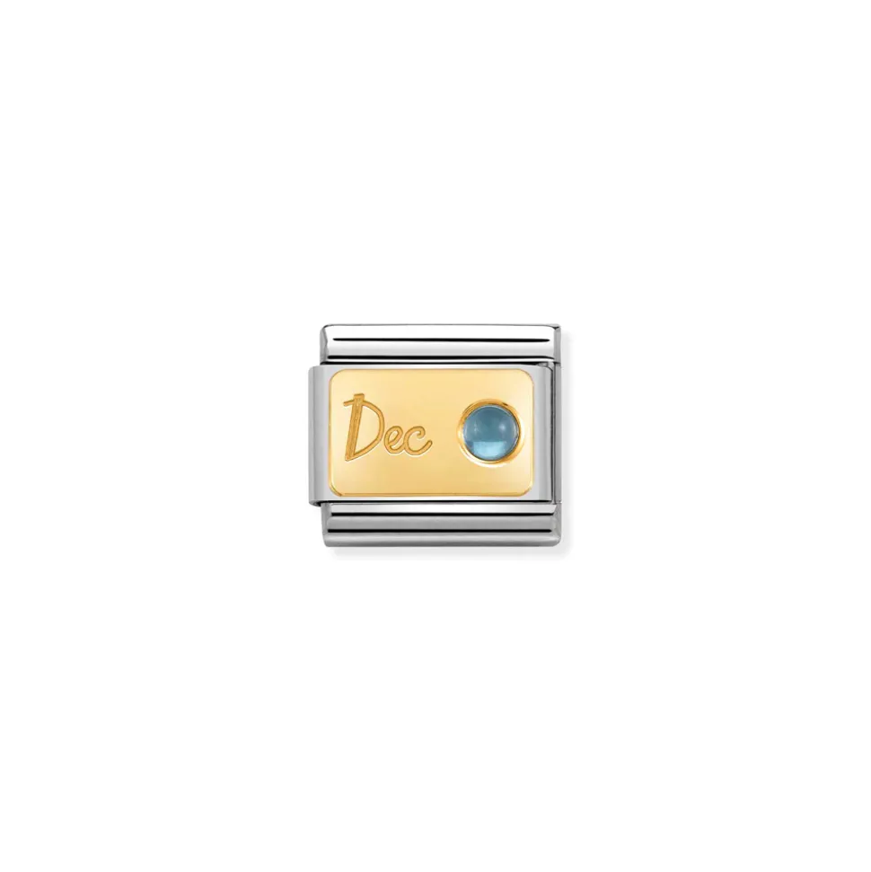 Nomination – Composable Classic MONTH STONE in steel, stones and 18k gold December LIGHT BLUE TOPAZ