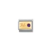 Nomination – Composable Classic MONTH STONE in steel, stones and 18k gold February AMETHYST