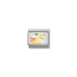 Nomination – Composable Classic SYMBOLS steel, enamel and 18k gold Multicolor Unicorn