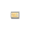 Nomination – Composable Classic MONTH STONE in steel, stones and 18k gold October WHITE OPAL