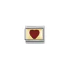 Nomination – Composable Classic PLATES steel , enamel and 18k gold (33_Red heart)