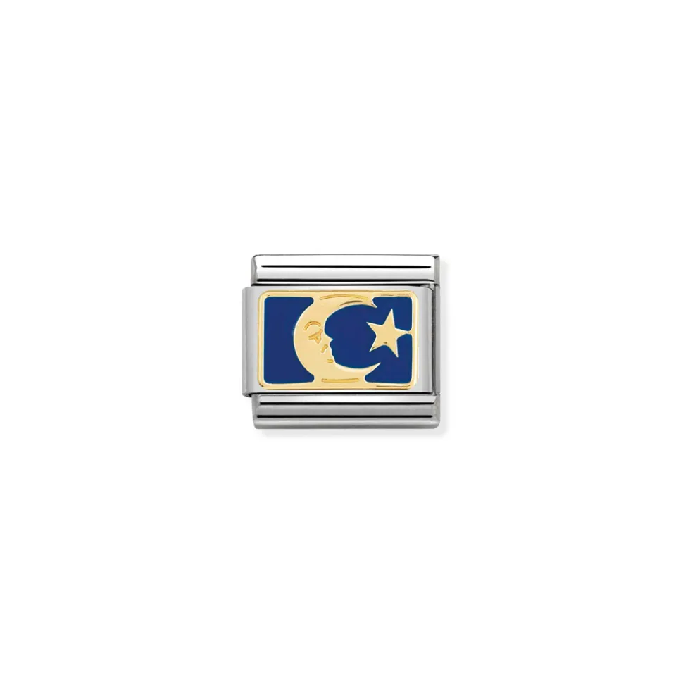 Nomination – Composable Classic PLATES steel , enamel and 18k gold Moon Blue Plate
