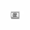 Nomination – Composable Classic OXYDISED PLATES 2 in steel and 925 sterling silver Family dog