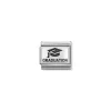 Nomination – Composable Classic OXYDISED PLATES 2 in steel and 925 sterling silver Graduation with hat