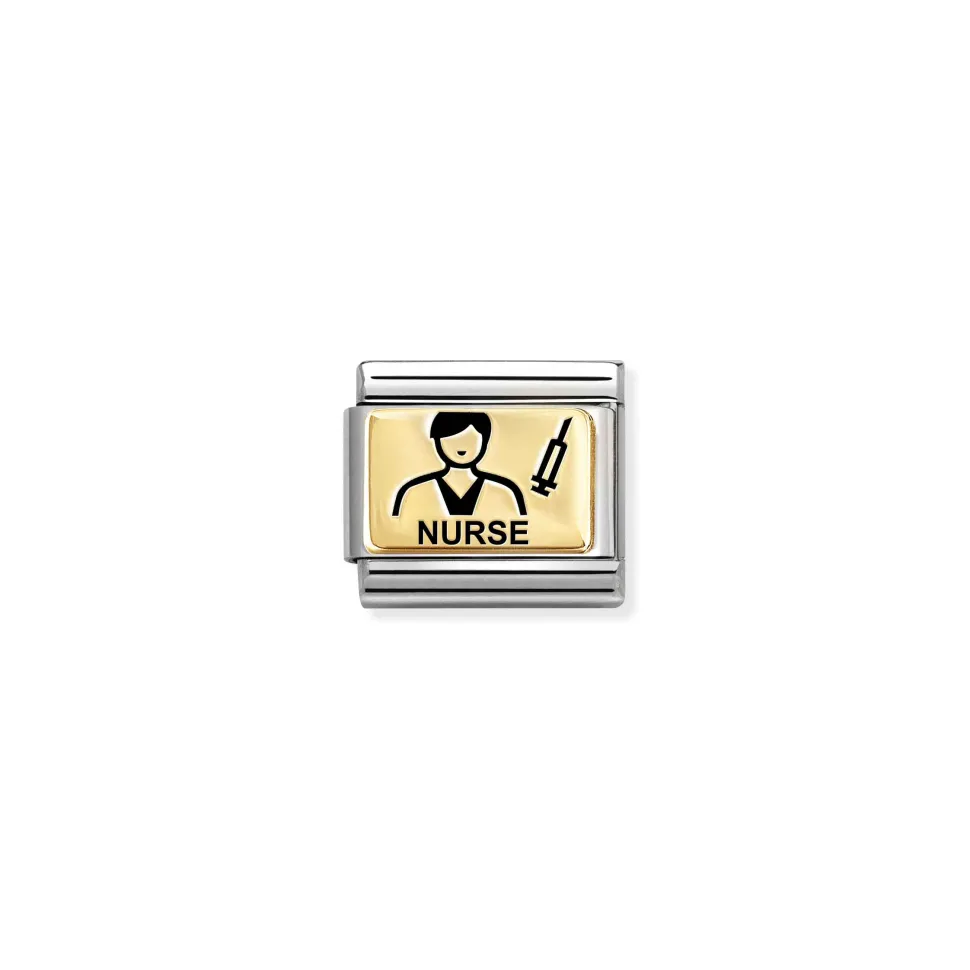 Nomination – Composable Classic PLATES (IC) in steel and 18k gold (49_Man nurse)