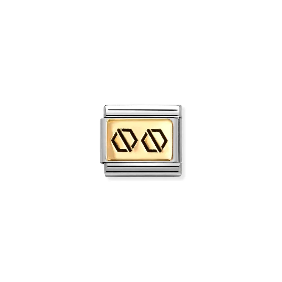 Nomination – Composable Classic PLATES (IC) in steel and 18k gold (59_Nuts)