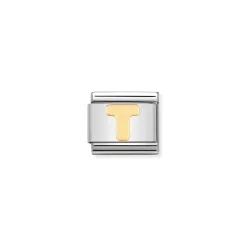 Nomination – COMPOSABLE Classic LETTERS in stainless steel with 18k gold T