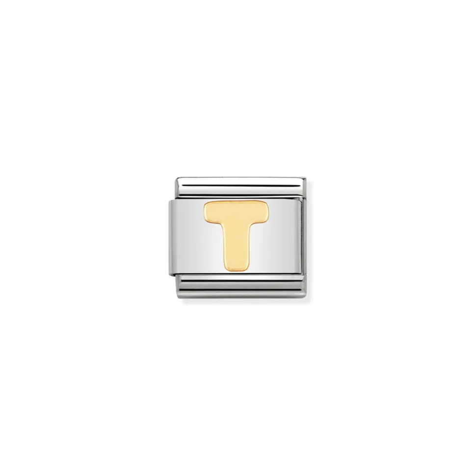 Nomination – COMPOSABLE Classic LETTERS in stainless steel with 18k gold T