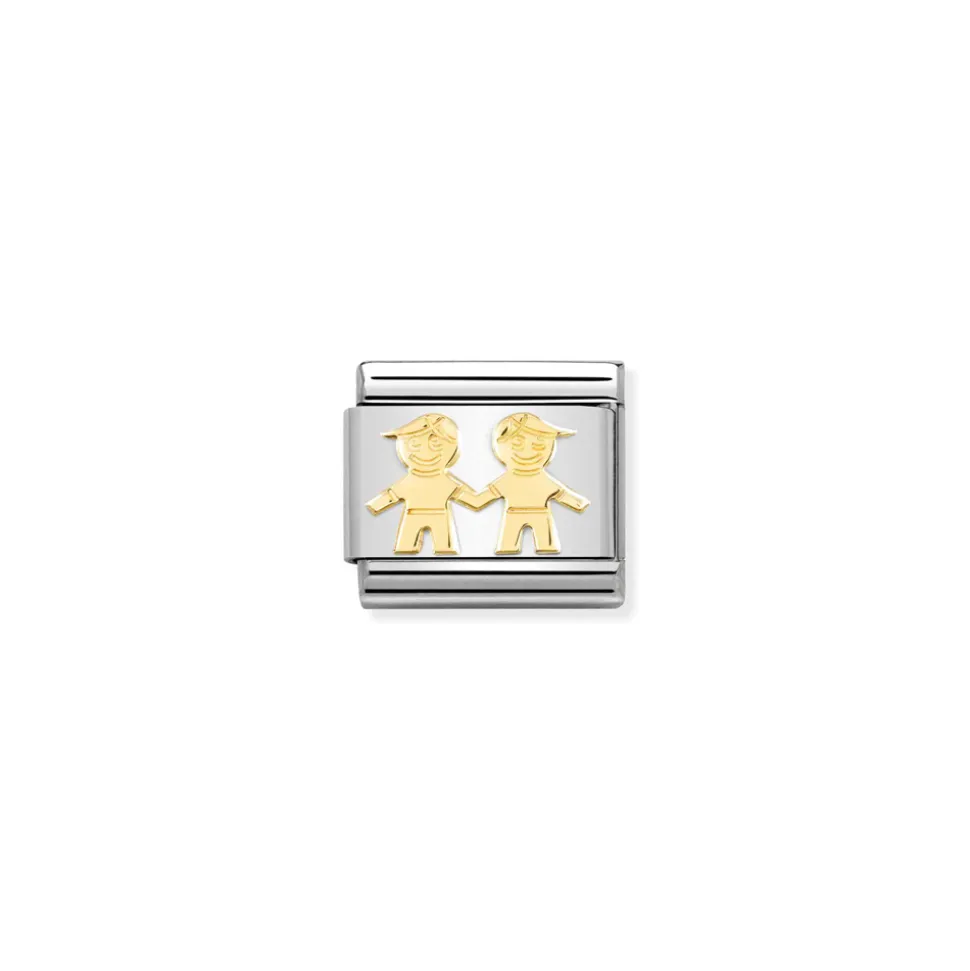 Nomination – Composable Classic SYMBOLS and steel and 18k gold Brothers