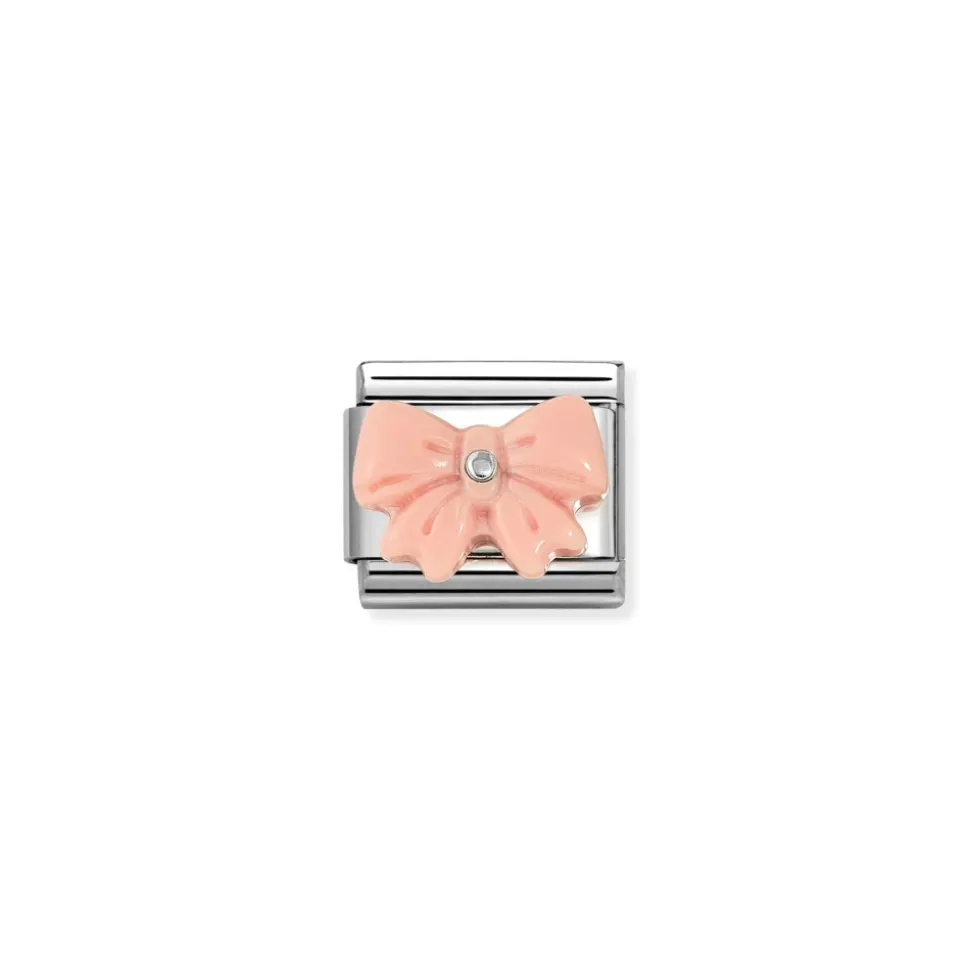 Nomination – COMPOSABLE CLASSIC STONE SYMBOLS IN STEEL AND 925 STERLING SILVER (21_PINK RESIN BOW)