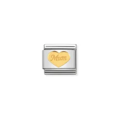 Nomination – Composable Classic SYMBOLS and steel and 18k gold Mum heart