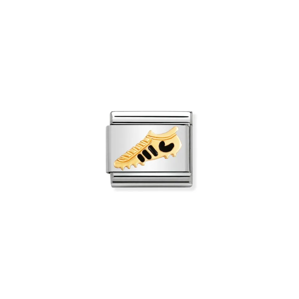 Nomination – COMPOSABLE Classic ITALIAN FOOTBALL in stainless steel with enamel and 18k gold (20_BLACK football boot)