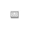 Nomination – Composable Classic SYMBOLS in stainless steel , enamel and 925 sterling silver White Horseshoe