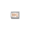 Nomination – Composable Classic Symbols in stainless steel with 9k rose gold and CZ I Heart You
