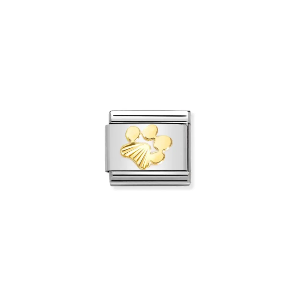 Nomination – Composable Classic SYMBOLS steel and 18k gold (44_Diamond-coated dog footprint)