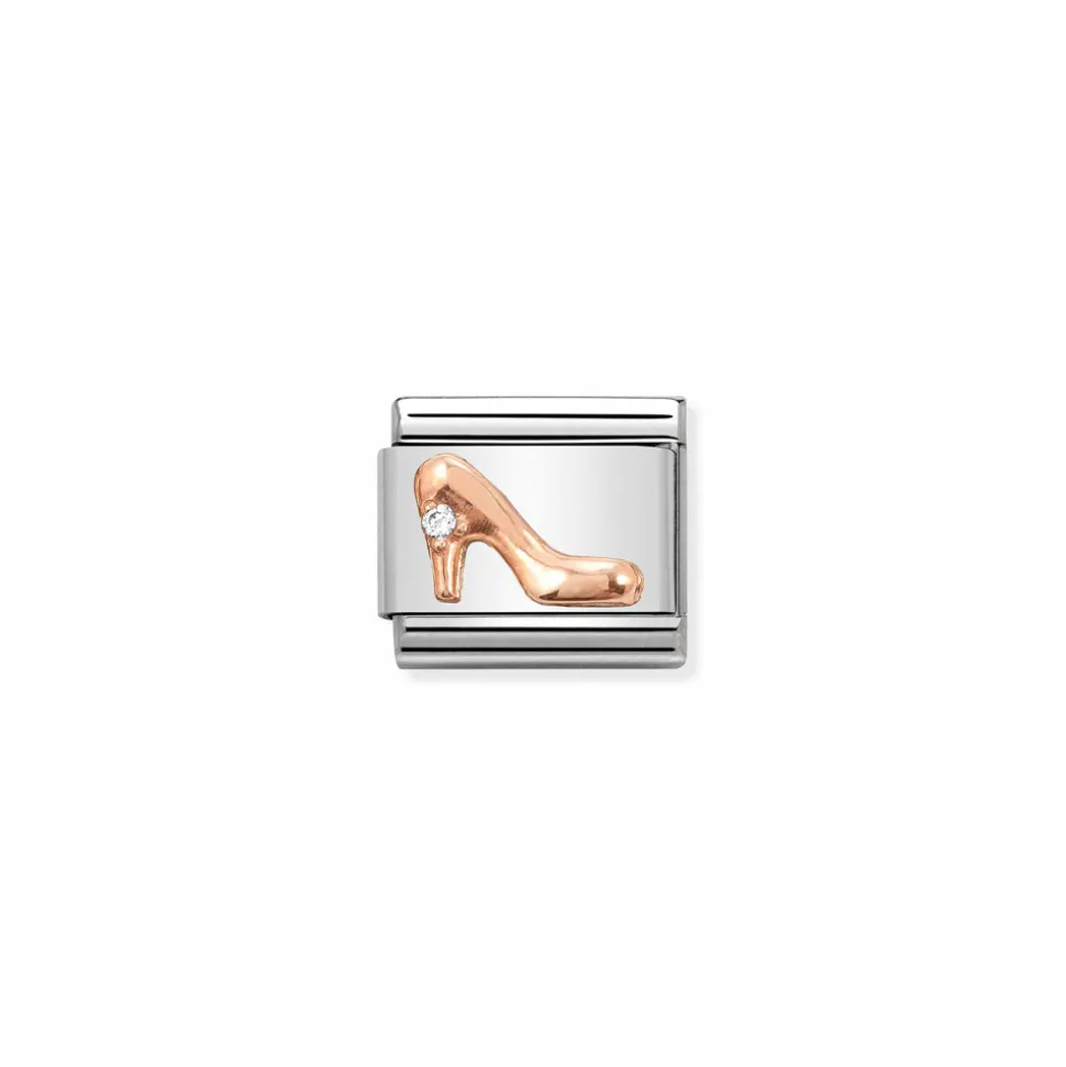 Nomination – Composable Classic Symbols in stainless steel with 9k rose gold and CZ Stiletto