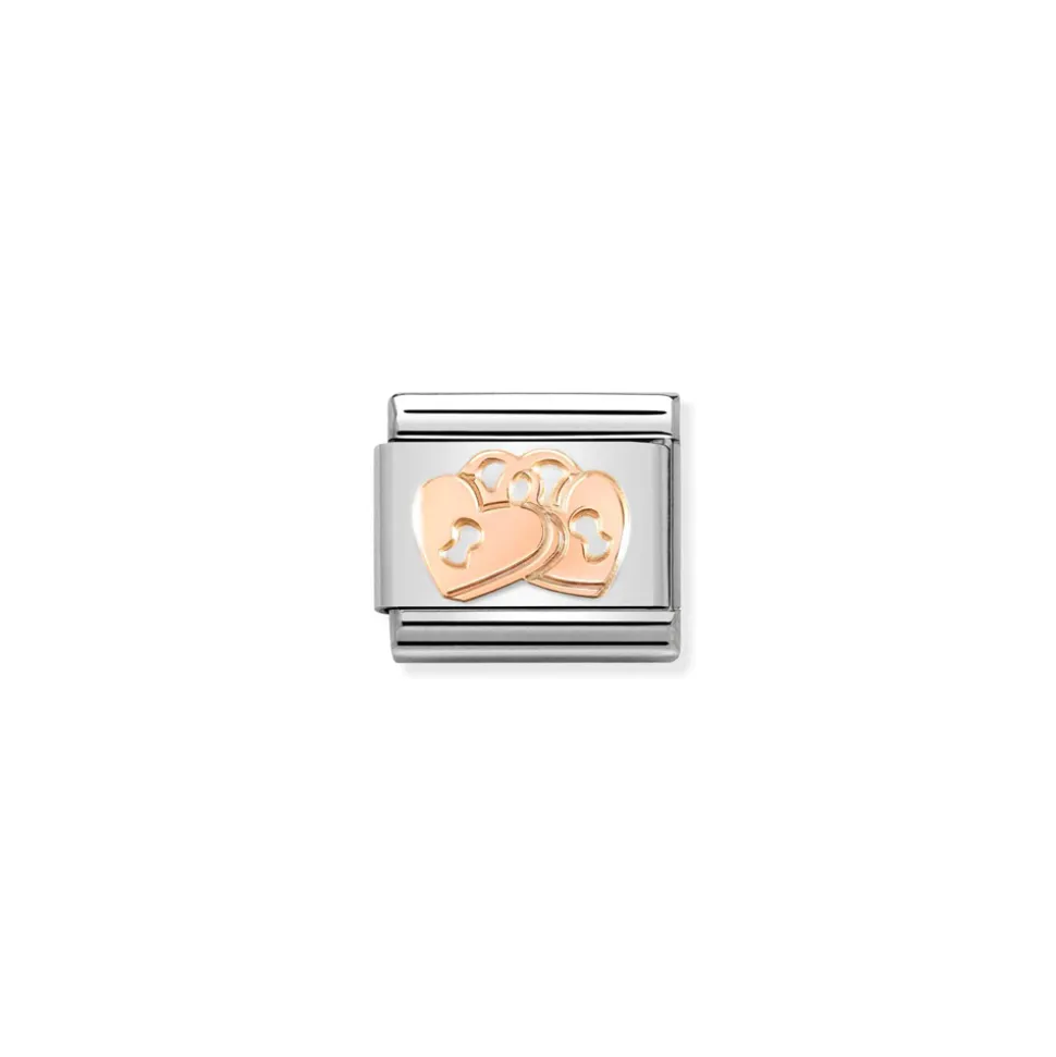 Nomination – Composable Classic SYMBOLS steel and 9k rose gold Padlocks heart