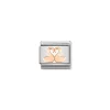 Nomination – Composable Classic SYMBOLS steel and 9k rose gold Swans