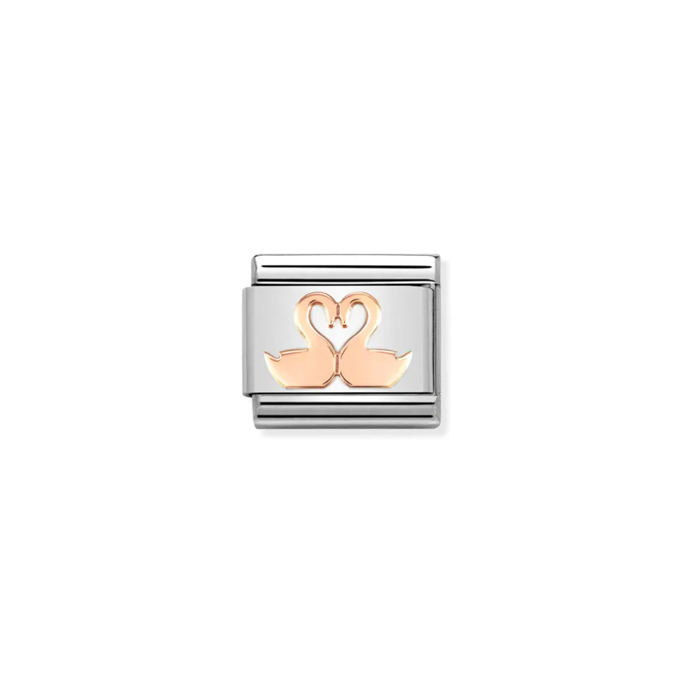 Nomination – Composable Classic SYMBOLS steel and 9k rose gold Swans