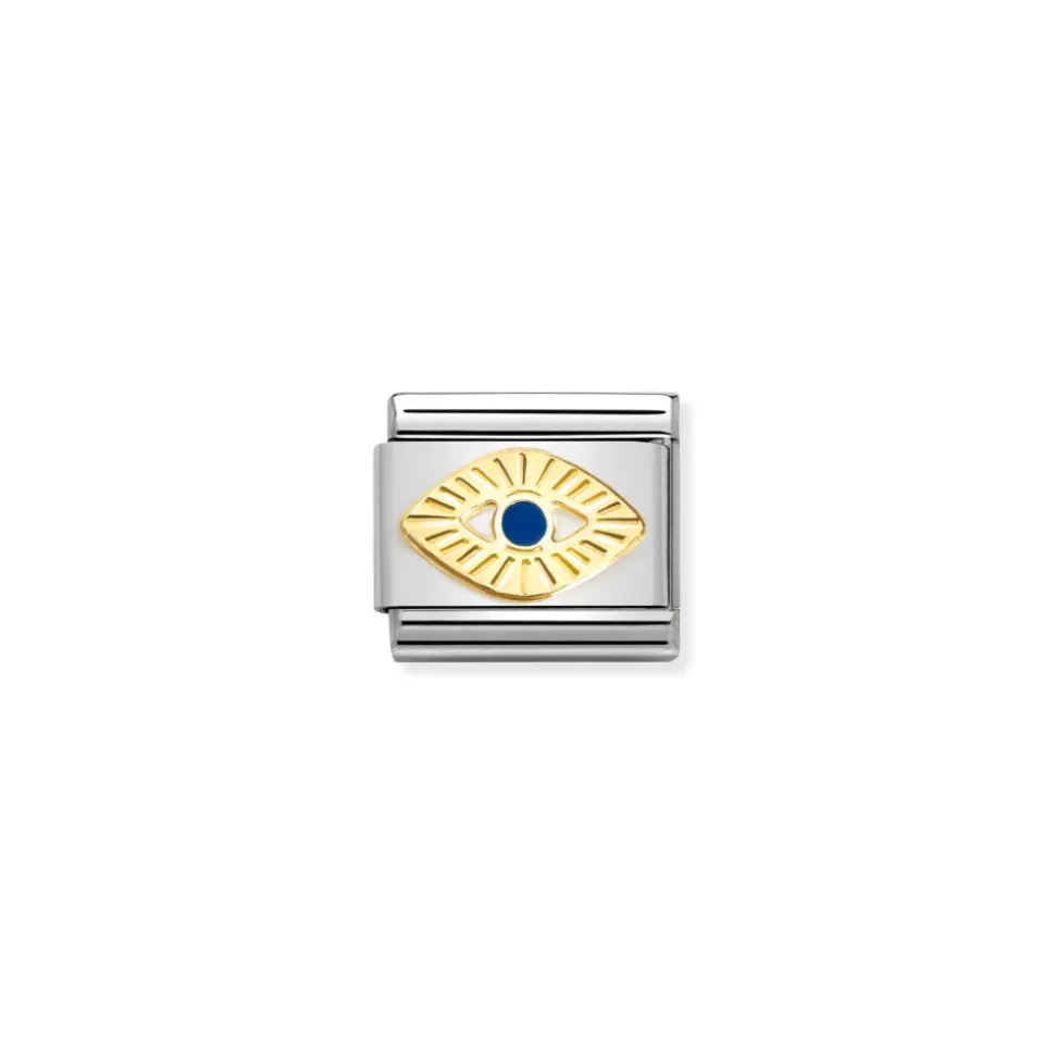 Nomination – Composable Classic SYMBOLS steel, enamel and 18k gold (65_Diamond-coated God Eye)