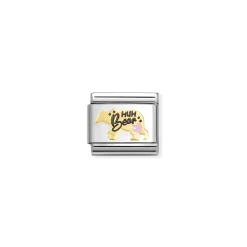 Nomination – Composable Classic SYMBOLS steel, enamel and 18k gold (81_Mum bear PINK)