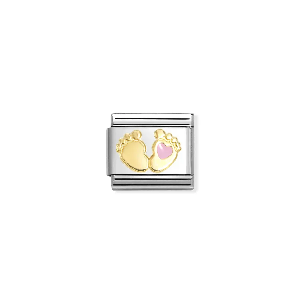Nomination – Composable Classic SYMBOLS steel, enamel and 18k gold (85_PINK foot)