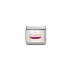 Nomination – Composable Classic SYMBOLS steel, enamel and 18k gold Cake with candle