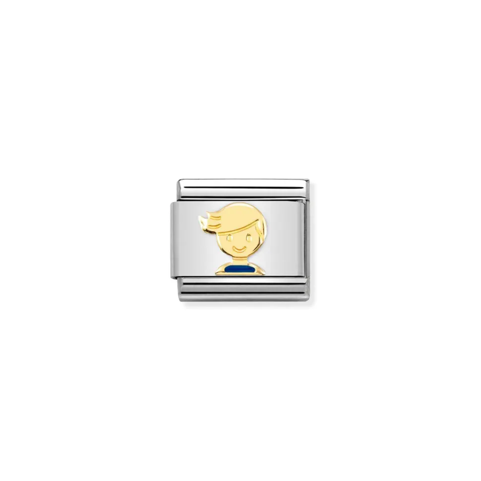 Nomination – Composable Classic SYMBOLS steel, enamel and 18k gold Light Blue Boy