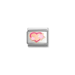 Nomination – Composable Classic SYMBOLS steel, enamel and 9k rose gold (41_Pink fuchsia star heart)