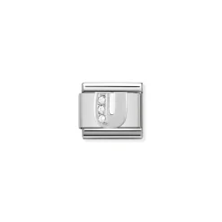 Nomination – Composable Classic ALPHABETH stainless steel, Cub. zirc and 925 sterling silver U