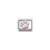 Nomination – Composable CL SIMBOLS stainless steel, enamel, Cub, Zirc and 925 sterling silver (13_Paw pink WHITE)