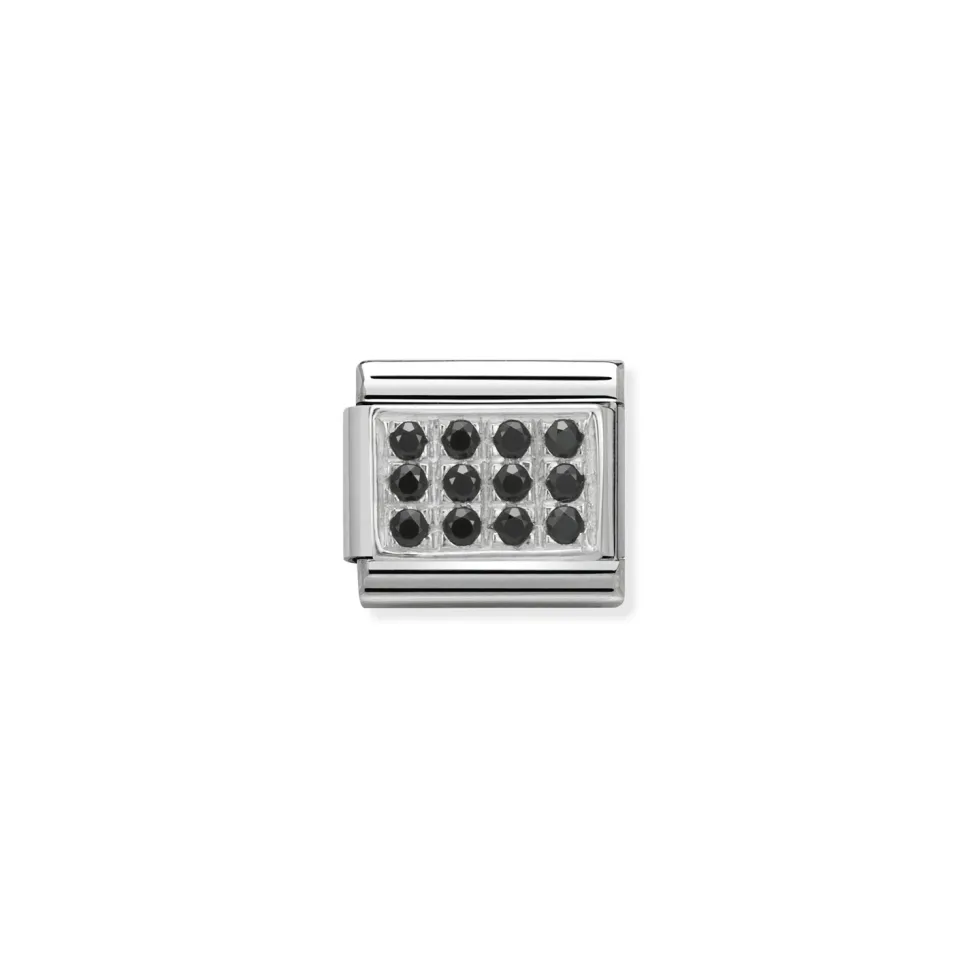 Nomination – Composable CL PAVE in stainless steel, Cubic zirconia and 925 sterling silver Black CZ