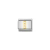 Nomination – COMPOSABLE Classic LETTERS in stainless steel with 18k gold and Cubic Zirconia (09_I)
