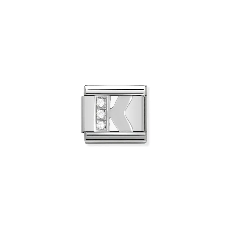 Nomination – Composable Classic ALPHABETH stainless steel, Cub. zirc and 925 sterling silver K