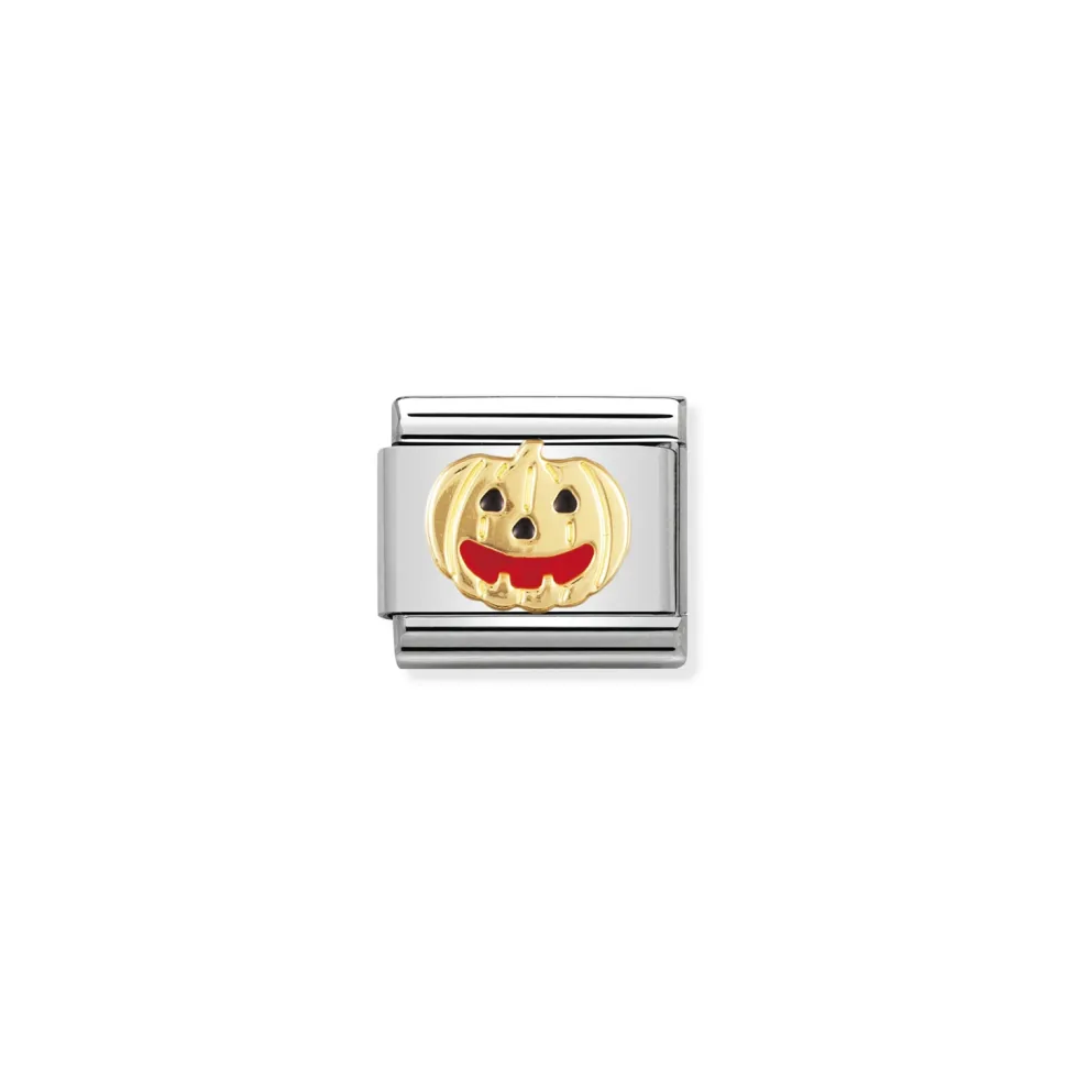 Nomination – COMPOSABLE CLASSIC HALLOWEEN IN STAINLESS STEEL WITH ENAMEL AND 18K GOLD (05_PUMPKIN)